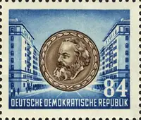 Marx medallion & Stalinstrasse, Berlin