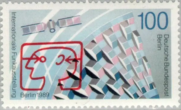 Satellite parabolic mirror detail exhibition emblem