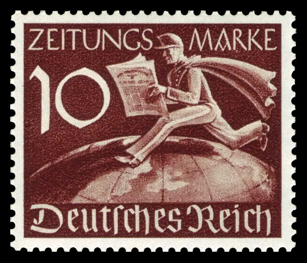 newsboy running over globe