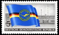 flag of Lufthansa & airport