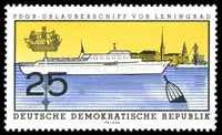 FDGB ship before Leningrad, w. quatrefoil & DDR