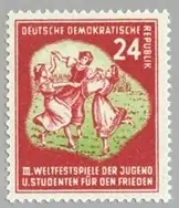 Folk Dance Group, w. mult flowers