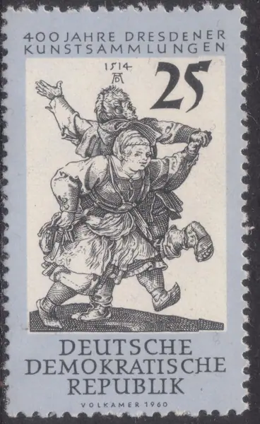 Dancing Peasants by Duerer , w. quatrefoil & DDR