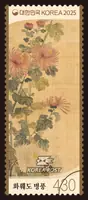 Flower painting folding screen
