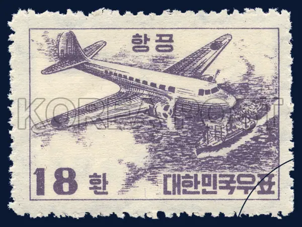 Aircraft and steamships Single stamp