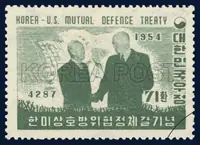 The heads of state of both countries and the national flags of both countries