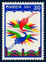 A Pair of Multi-colored Cranes