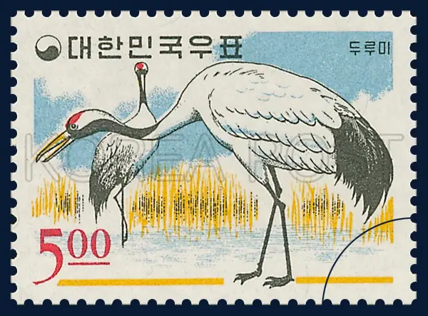 White crane Single stamp