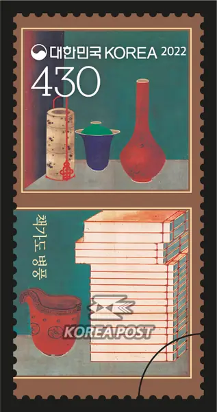Lee Hyeong-rok's folding screen of books Single stamp