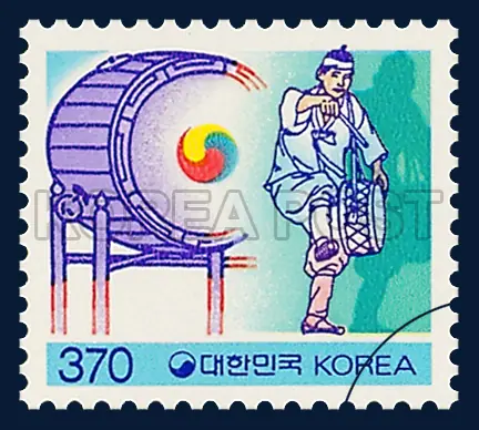 Traditional Drums and the Drum Dance Single stamp