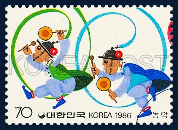 Instrumental music of peasants Single stamp