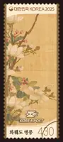 Flower painting folding screen