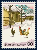 New Year`s Dawning and the Cock