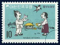 Heungbu couple treat the broken leg of a little swallow and set it free into sky