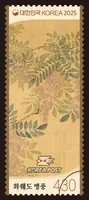 Flower painting folding screen