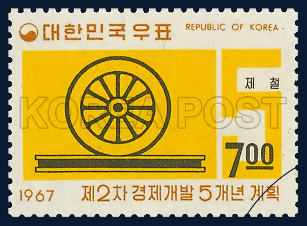 Iron wheel on rail Single stamp