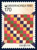 Patchwork pojagi in five cardinal colors