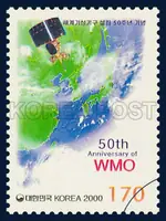 A meteorology satelite flying over a meteosat image