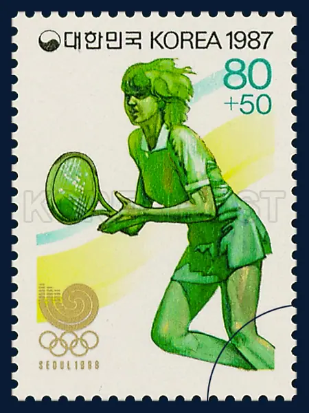 Tennis Single stamp