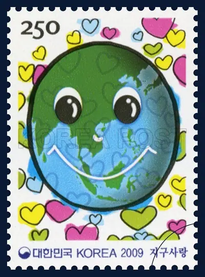 Earth overflowing with love Single stamp