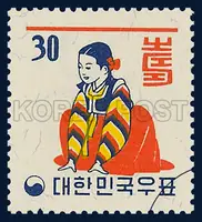 A girl giving a New Year`s greetings
