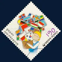 A child collecting stamps from around the world