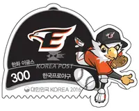 Baseball caps and characters for each team (Hanwha Eagles)
