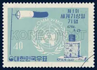 King Sejong the Great's rain gauge, the symbol of the World Meteorological Organization, and the wind direction