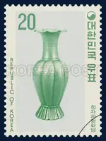 Celadon melon-shaped stamps