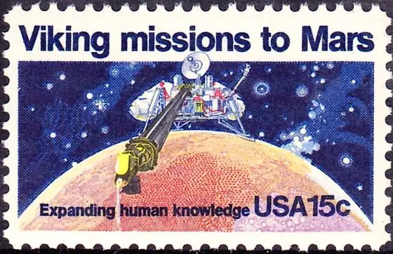 Viking 1 Lander Scooping Up Soil on Mars