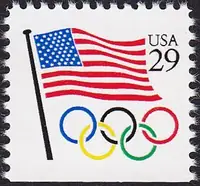United States flag & Olympic rings