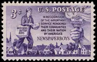 Newspaper Boy Torch & Group of Homes