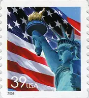 Lady Liberty & Flag (self adhesive coil)