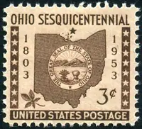 Ohio Map State Seal Buckeye Leaf