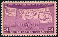 map showing four states