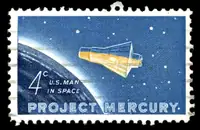 Mercury capsule over Earth