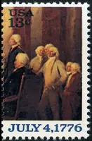 Declaration of Independence detail from painting by John Tr